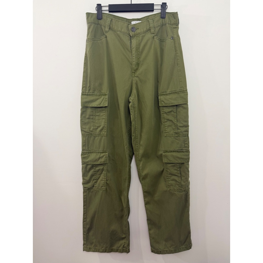 Sofia Jeans by Sofia Vergara Green Cargo Pants Utility Straight Leg Size 8